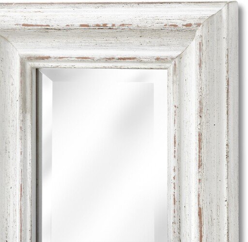 Antique White Frame Narrow Wall Mirror