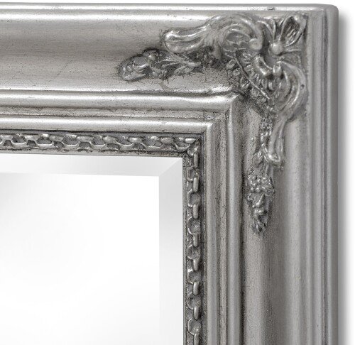 Baroque Slimline Antique Silver Full Length Mirror