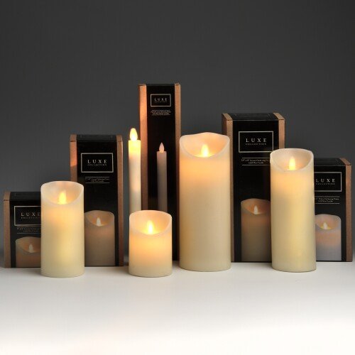 Luxe Collection 3 X 6 Cream Flickering Flame Led Wax Candle