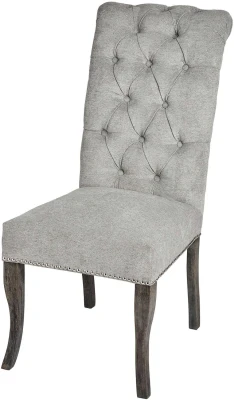 Roll Top Silver Dining Chair