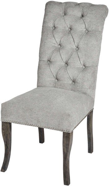 Silver Roll Top Dining Chair With Ring Pull