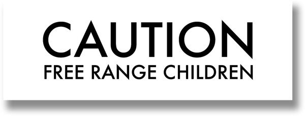 Caution Free Range Children Metallic Detail Plaque