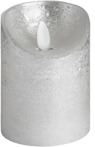 Luxe Collection 3 X 4 Silver Flickering Flame Led Wax Candle