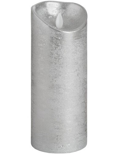 Luxe Collection 3.5 X 9 Silver Flicker Flame Led Wax Candle