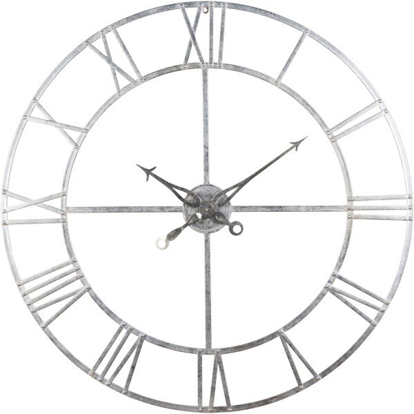 Large Silver Foil Skeleton Wall Clock