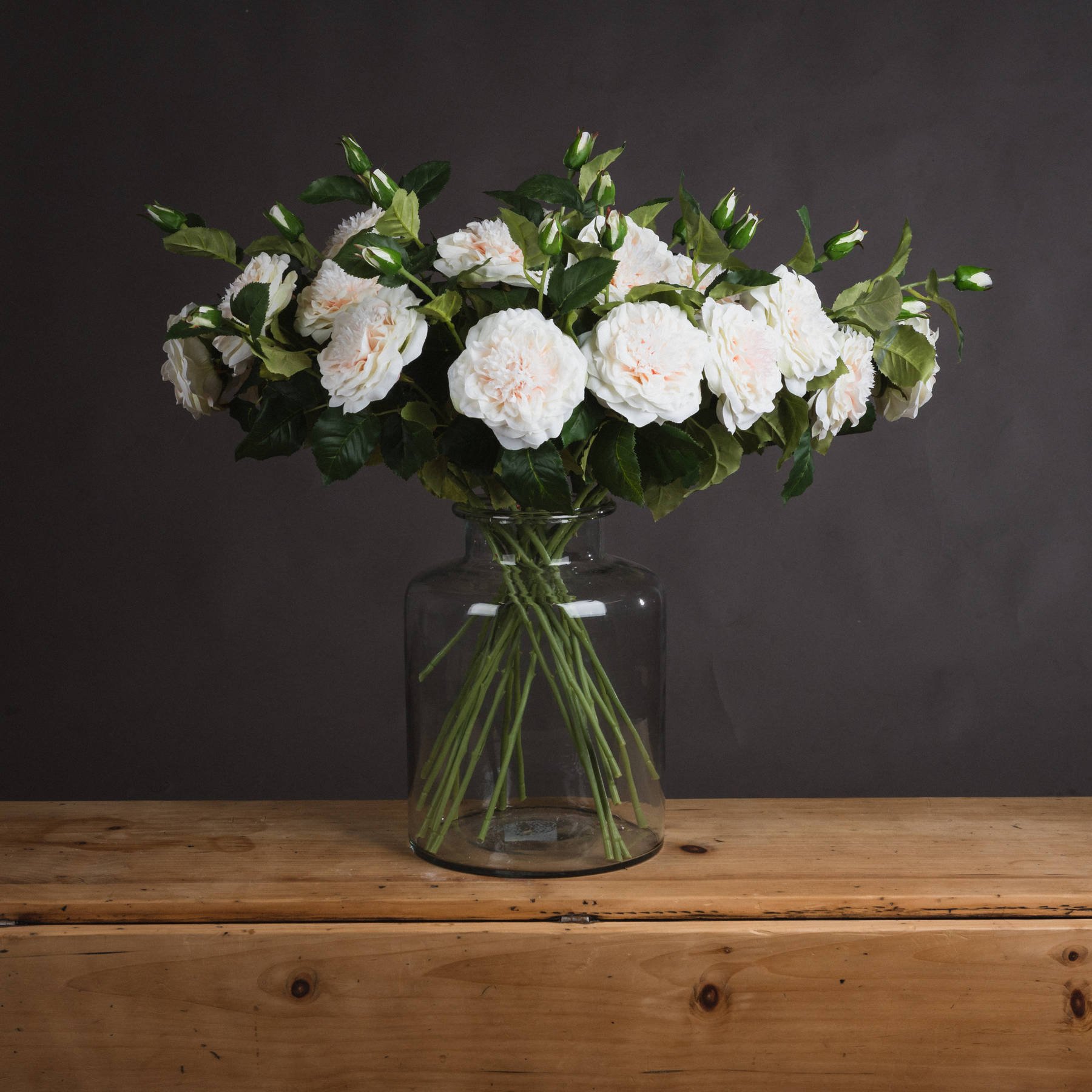 White Garden Spray Roses White Garden Rose Spray - Delicate White and Blush Blooms - No 10 Furniture