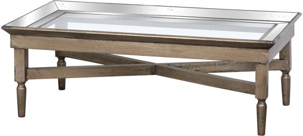 Astor Glass Coffee Table With Mirror Detailing