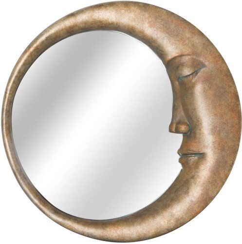 Man In The Moon Mirror In An Antique Gold Finish