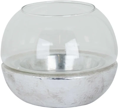 Metallic Ceramic Spherical Hurricane Lantern