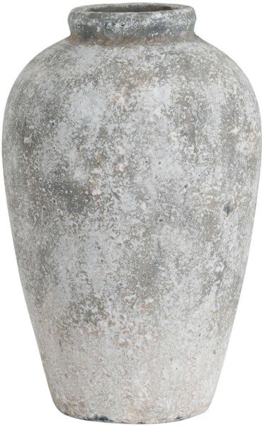 Aged Stone Tall Ceramic Vase