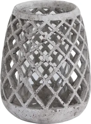 Large Conical Ceramic Lattice Hurricane Lantern