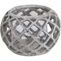 Large Round Ceramic Lattice Hurricane Lantern