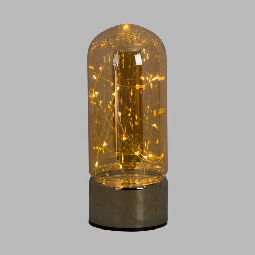 Large Bronze Dome Lantern With Led Micro Lights