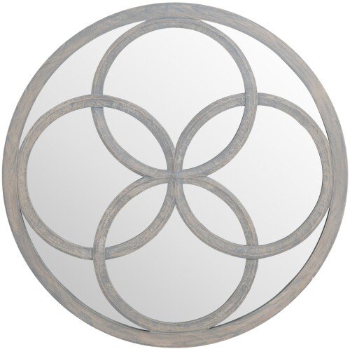 Flower Of Life Grey Painted Mirror