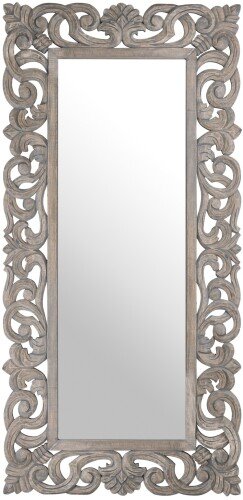 Colonial Grey Painted Hand Carved Hard Wood Mirror