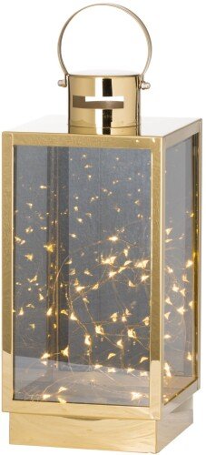 Large Brass Lantern With Led Micro Lights