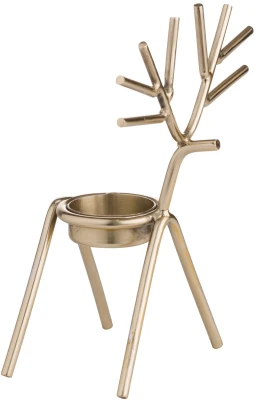 Gold Stick Reindeer Tea Light Holder