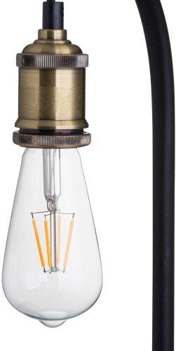 Industrial Black And Brass Floor Lamp Inc Bulb