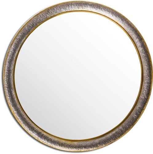 Large Hammered Circular Wall Mirror