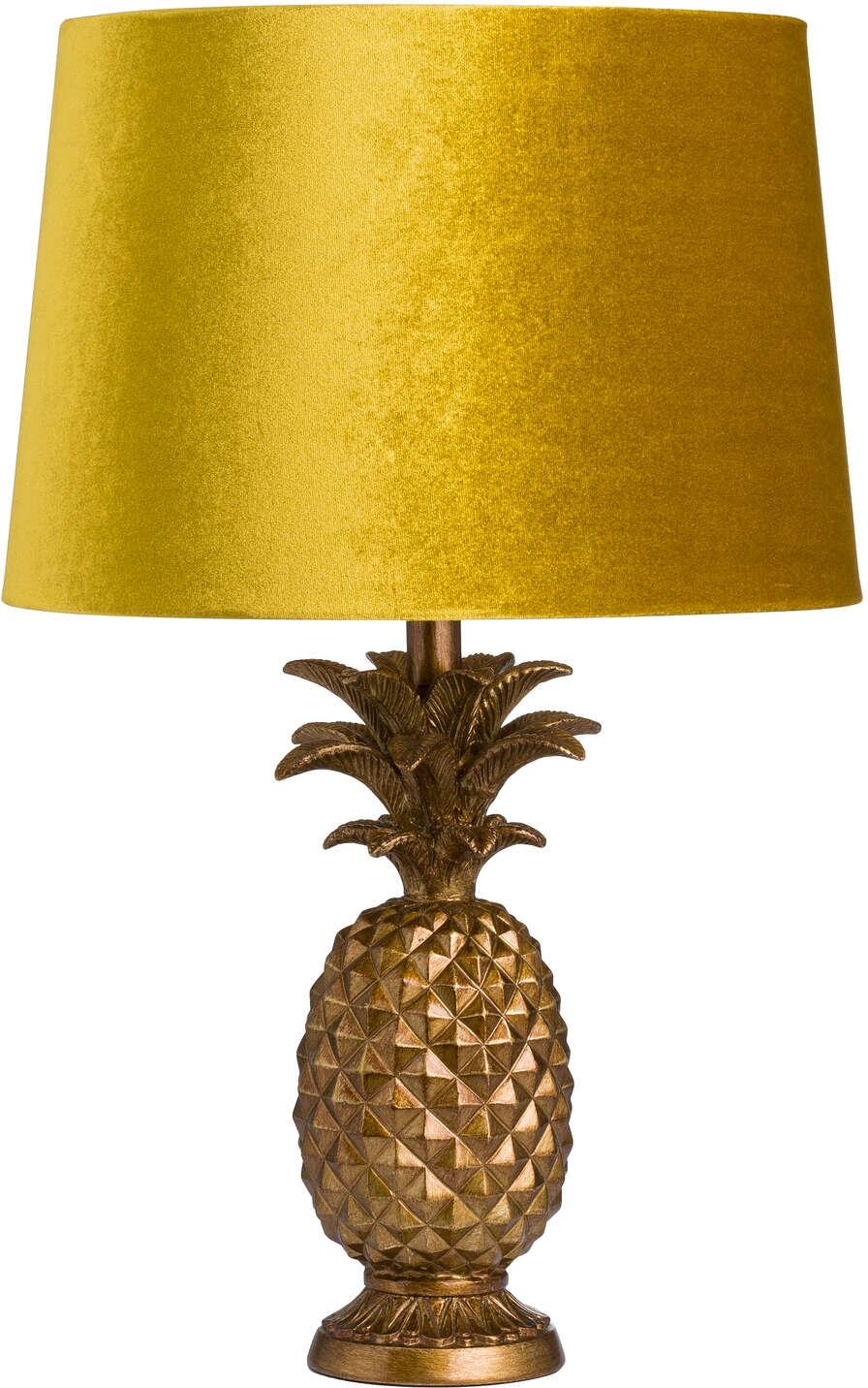Antique Gold Pineapple Lamp With Mustard Velvet Shade No 10 Furniture