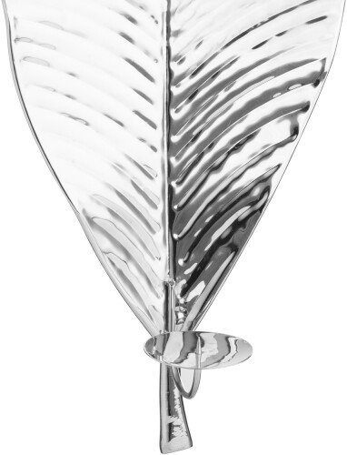 Large Silver Leaf Wall Hanging Candle Holder