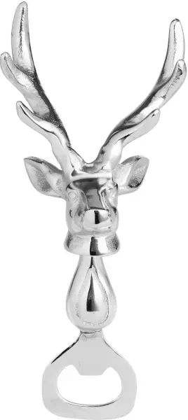 Silver Nickel Stag Head Detail Bottle Opener