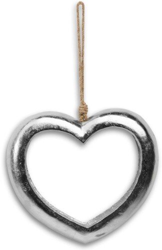 Large Casted Silver Cut Out Heart