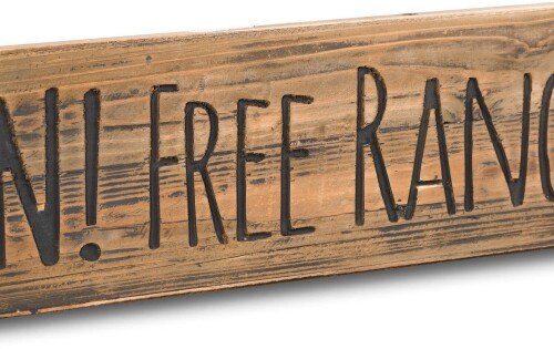 Free Range Children Rustic Wooden Message Plaque