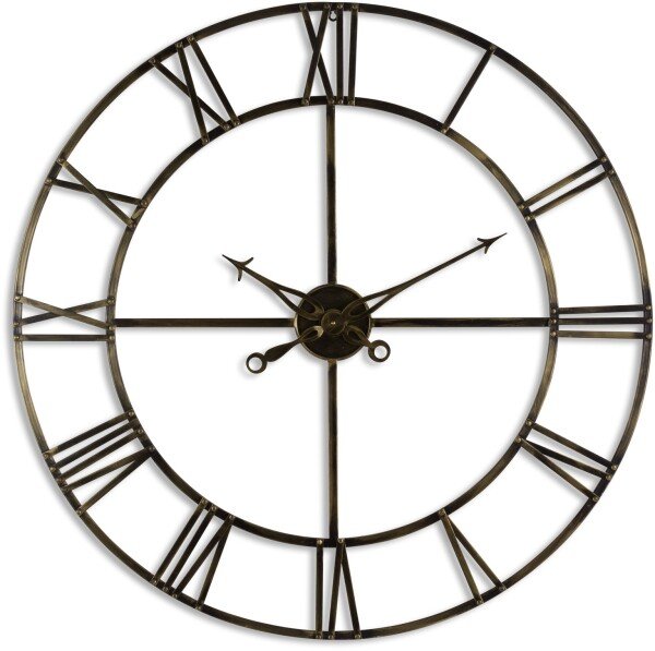 Large Antique Brass Large Skeleton Clock