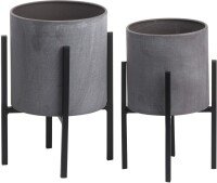 Set Of Two Cylindrical Table Top Planters