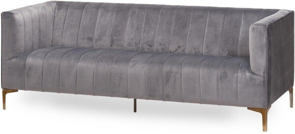 Emperor Grey Velvet 2 Seater Sofa