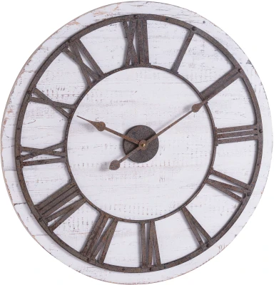 Rustic Wooden Clock With Aged Numerals And Hands