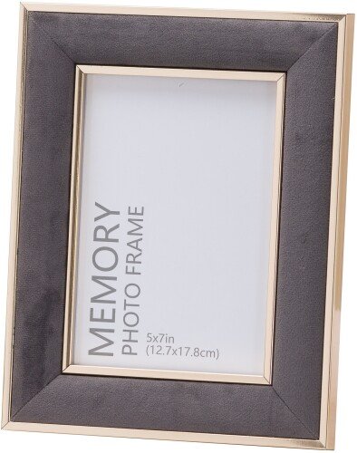 Grey Velvet With Gold 5x7 Frame