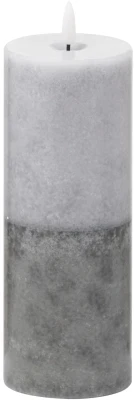 Luxe Collection Natural Glow 3x8 Grey Dipped Led Candle