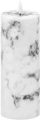 Luxe Collection Natural Glow 3x8 Marble Effect Led Candle