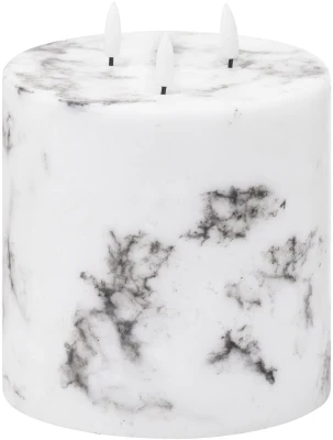 Luxe Collection Natural Glow 6x6 Marble Effect Led Candle