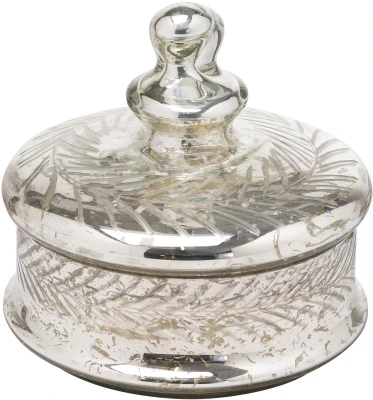 The Noel Collection Silver Foil Effect Large Trinket Jar