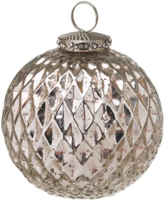 The Noel Collection Silver Large Honeycomb Bauble