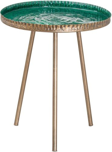 Aztec Collection Brass Embossed Ceramic Dipped Side Table