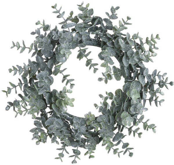 Large Frosted Eucalyptus Candle Wreath