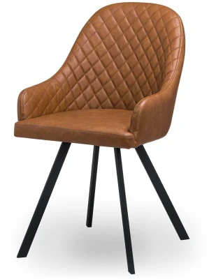 Stockholme Chequered Tan Dining Chair