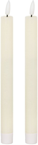 Luxe Collection Natural Glow S/ 2 Ivory LED Dinner Candles