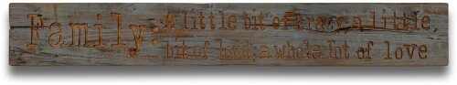 Family Large Grey Wash Wooden Message Plaque