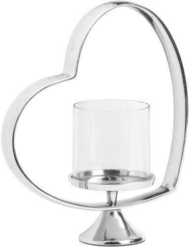 Heart Shaped Nickel Plated Candle Holder