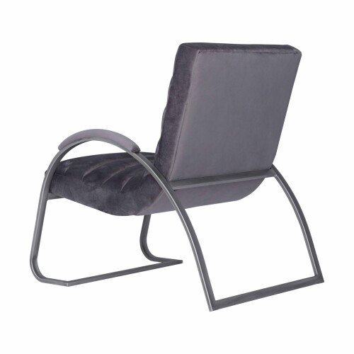 Grey And Silver Ribbed Velvet Ark Chair