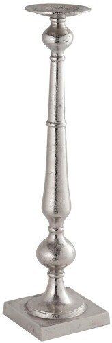 Farrah Collection Silver Tall Large Dinner Candle Holder
