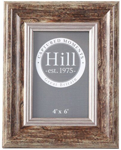 Distressed Wood with Silver Bevel 4x6 Photo Frame