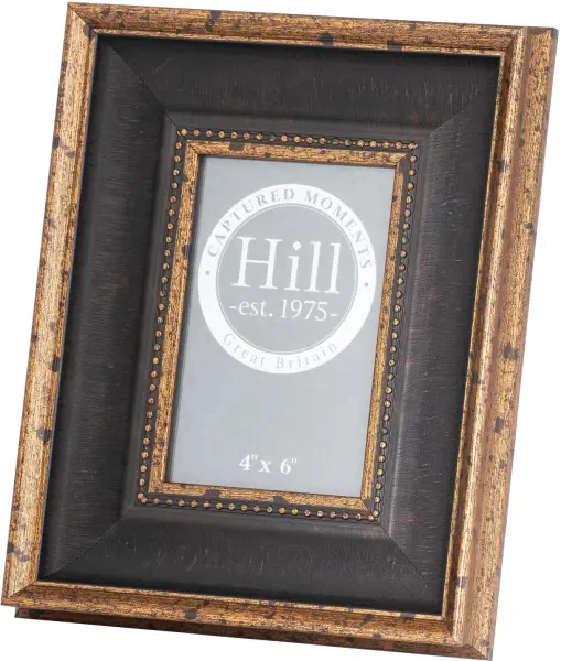 Black Antique Gold Beaded 4x6 Photo Frame