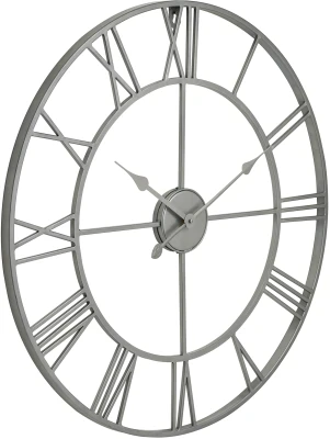 Silver Outdoor Wall Clock