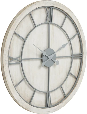 Williston White Large Wall Clock